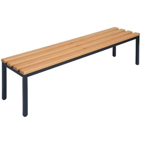 Wolf Banc De Vestiaire Sans Dossier - Lattes En Bois De Hêtre - Longueur 1500 Mm - Coloris Piétement: Noir Profond RAL 9005 3 Wolf Banc De Vestiaire Sans Dossier - Lattes En Bois De Hêtre - Longueur 1500 Mm - Coloris Piétement: Noir Profond RAL 9005