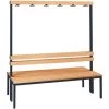 Wolf Banc Pour Vestiaires, à 2 Côtés - Longueur 1500 Mm, Lattes En Hêtre - 2 X 6 Patères Doubles - Coloris Assise: Hêtre -Pas Cher WOLF Magasin 15706251 1