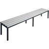 Wolf Banc De Vestiaire Sans Dossier - Lattes En PVC, Gris - Longueur 2000 Mm - Col. Piétement: Noir Profond RAL 9007 -Pas Cher WOLF Magasin 15706255 1