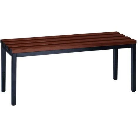 Wolf Banc De Vestiaire Sans Dossier - Lattes En PVC, Marron - Longueur 1000 Mm - Coloris Piétement: Noir Profond RAL 9005 3 Wolf Banc De Vestiaire Sans Dossier - Lattes En PVC, Marron - Longueur 1000 Mm - Coloris Piétement: Noir Profond RAL 9005
