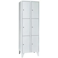 Wolf Vestiaire Multicase - 2 Compartiments, 6 Casiers - Largeur 600 Mm, Gris Clair - Coloris Des Portes: Gris Clair