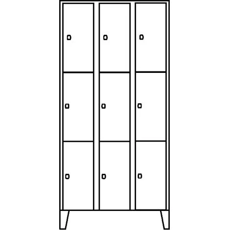 Wolf Vestiaire Multicase - 3 Compartiments, 9 Casiers - Largeur 900 Mm, Gris Clair - Coloris Des Portes: Gris Clair 4 Wolf Vestiaire Multicase - 3 Compartiments, 9 Casiers - Largeur 900 Mm, Gris Clair - Coloris Des Portes: Gris Clair – Image 2