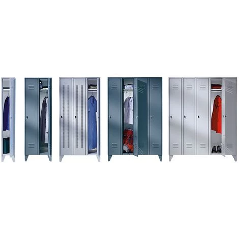 Wolf Vestiaire Métallique Sur Pieds, Compartiments Sur Toute La Hauteur - Portes à Parois Pleines, Largeur Compartiments - Coloris Corps: Bleu Clair RAL 5012 4 Wolf Vestiaire Métallique Sur Pieds, Compartiments Sur Toute La Hauteur - Portes à Parois Pleines, Largeur Compartiments - Coloris Corps: Bleu Clair RAL 5012 – Image 2