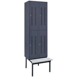 Wolf Armoire De Vestiaire Avec Socle-banc - 300 Mm, 4 Compartiments - Paroi Pleine, Bleu Clair - Coloris Corps: Bleu Clair RAL 5012 -Pas Cher WOLF Magasin 15706748 4