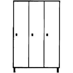 Wolf Vestiaire Multicases Sur Pieds - H X L X P 1850 X 1200 X 500 Mm, 3 Casiers - Bleu Clair - Coloris Des Portes: Bleu Clair RAL 5012 -Pas Cher WOLF Magasin 15706800 3