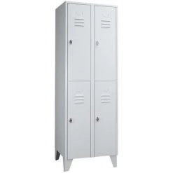 Wolf Vestiaire Métallique Sur Pieds, Compartiments Séparés Horizontalement - Portes à Parois Pleines, Largeur - Coloris Corps: Bleu Clair RAL 5012 -Pas Cher WOLF Magasin 15706847 5