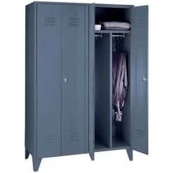 Wolf Vestiaire Métallique Sur Pieds, Compartiments Sur Toute La Hauteur - Portes à Parois Pleines, Largeur Compartiments - Coloris Corps: Bleu Clair RAL 5012 -Pas Cher WOLF Magasin 15706861 4