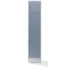 Wolf Casier Verrouillable - 5 Compartiments, Peinture Cuite Au Four - Largeur Casiers 398 Mm, Gris Argent/gris Clair - Coloris Des Portes: Gris Argent RAL 7001 -Pas Cher WOLF Magasin 15707884 1