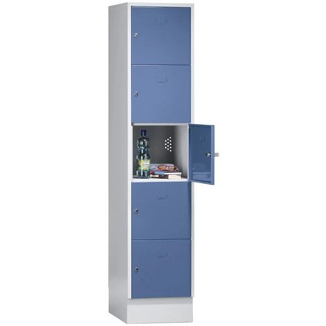 Wolf Casier Verrouillable - 5 Compartiments, Peinture Cuite Au Four - Largeur Casiers 398 Mm, Gris Argent/gris Clair - Coloris Des Portes: Gris Argent RAL 7001 6 Wolf Casier Verrouillable - 5 Compartiments, Peinture Cuite Au Four - Largeur Casiers 398 Mm, Gris Argent/gris Clair - Coloris Des Portes: Gris Argent RAL 7001 – Image 4