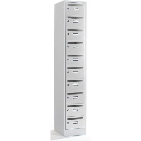Wolf Armoire De Distribution Du Courrier - 10 Compartiments, Verrouillable - Gris Clair - Coloris: Gris Clair RAL 7035 2 Wolf Armoire De Distribution Du Courrier - 10 Compartiments, Verrouillable - Gris Clair - Coloris: Gris Clair RAL 7035