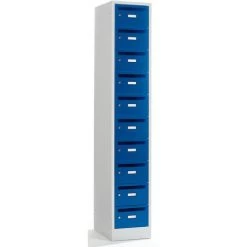 Pas Cher WOLF Magasin 5 Wolf Armoire De Distribution Du Courrier - 10 Compartiments, Verrouillable - Bleu Gentiane - Coloris: Gris Clair RAL 7035