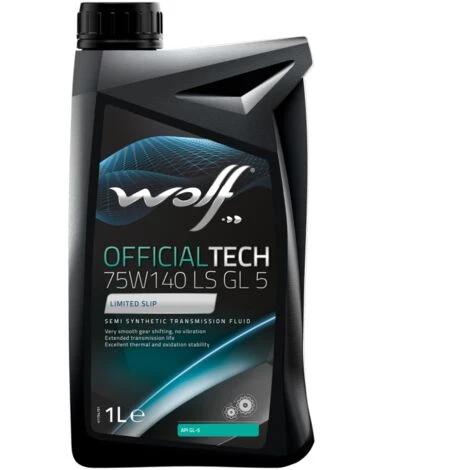 WOLF - Bidon 1 Litre D'huile GEAR OIL GL 5 LS SAE 75W140 - 8304200 3 WOLF - Bidon 1 Litre D'huile GEAR OIL GL 5 LS SAE 75W140 - 8304200
