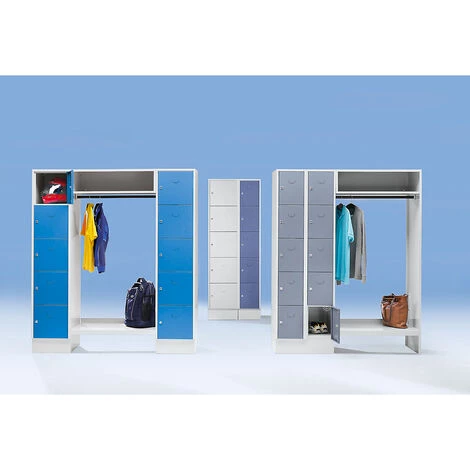 Wolf Vestiaires à Casiers Verrouillables - 5 Compartiments à Gauche, 5 Cintres - Largeur H.t. 850 Mm, Largeur Casiers - Coloris Des Portes: Gris Argent RAL 7001 4 Wolf Vestiaires à Casiers Verrouillables - 5 Compartiments à Gauche, 5 Cintres - Largeur H.t. 850 Mm, Largeur Casiers - Coloris Des Portes: Gris Argent RAL 7001 – Image 2